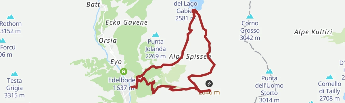 Route map: Bivacco Gastaldi e Gabiet